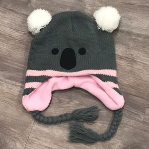 Panda Bear Gray Little Girls Hat EUC!